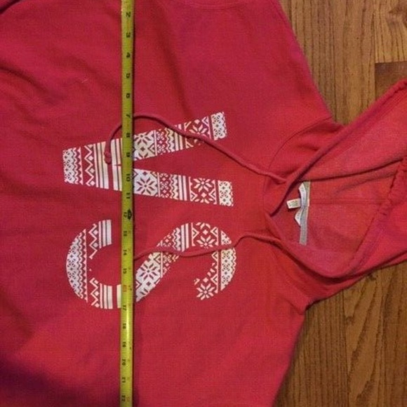 hoodie pull over snowflake red fair isle - Picture 8 of 10